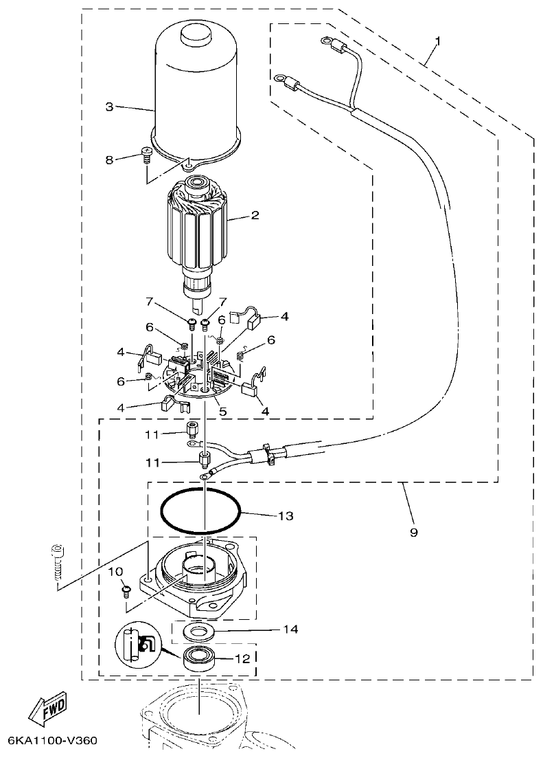 Yamaha F350BST, FL350BST POWER TRIM & TILT ASSY 2 parts diagram